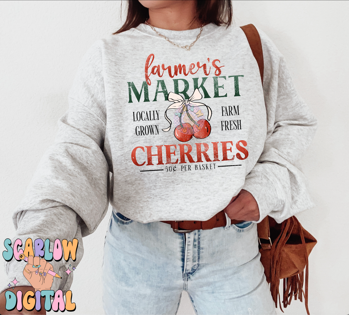 Farmer's Market Cherries PNG Digital Design