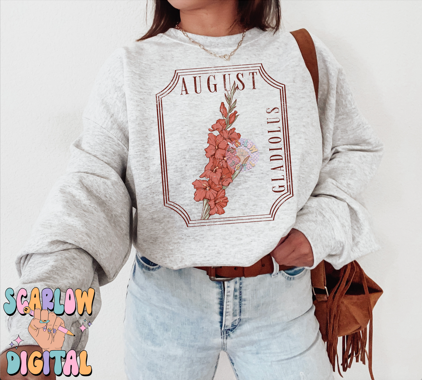 August Birth Flower PNG Digital Design