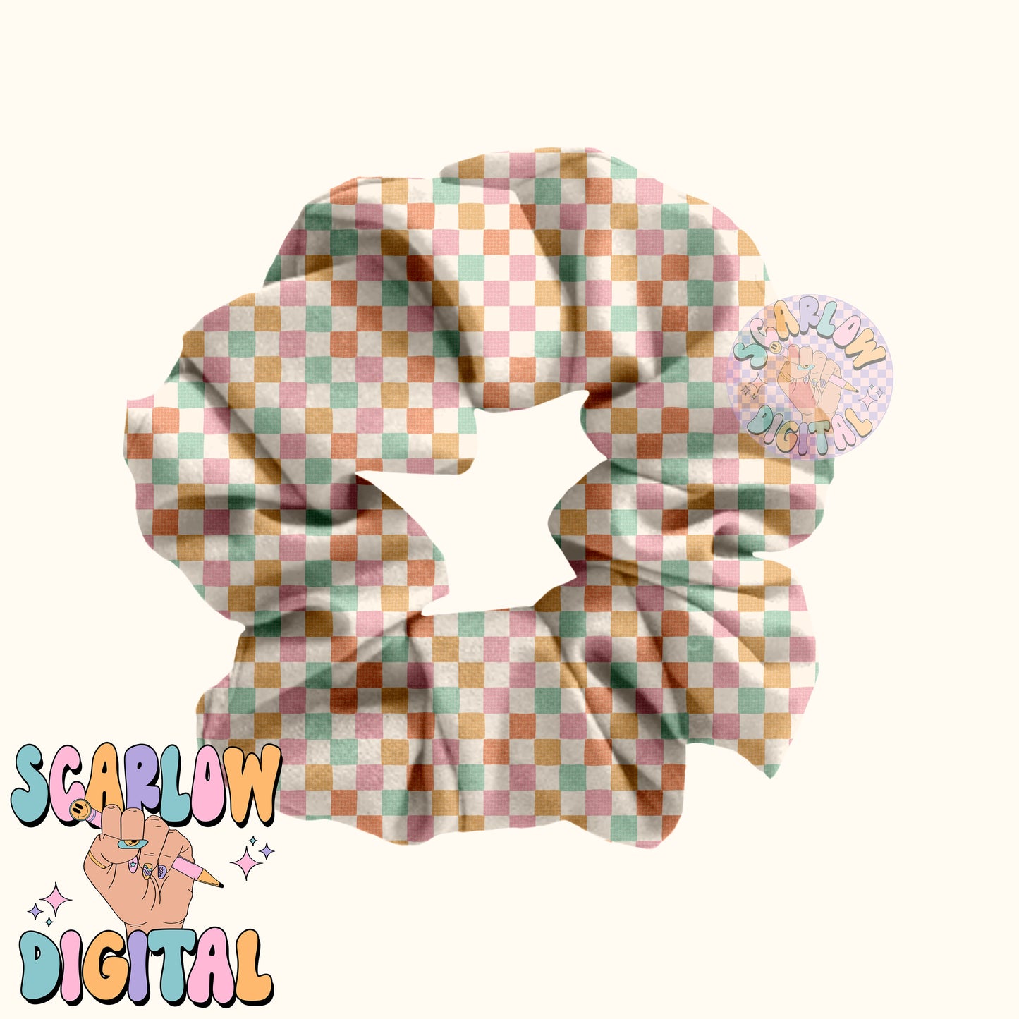 Rainbow Checkers Seamless Pattern