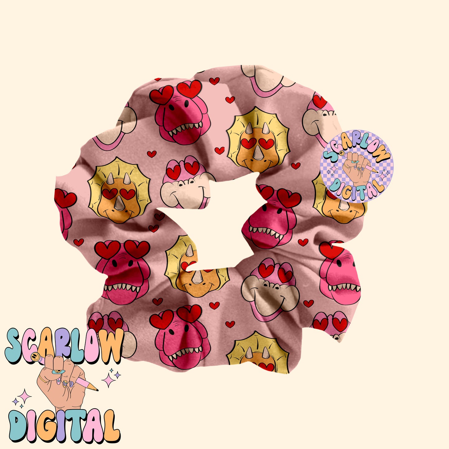 Dinosaurs Seamless Pattern-Valentine's Day Sublimation Digital Design Download-heart eyes seamless pattern, girl valentine's day seamless