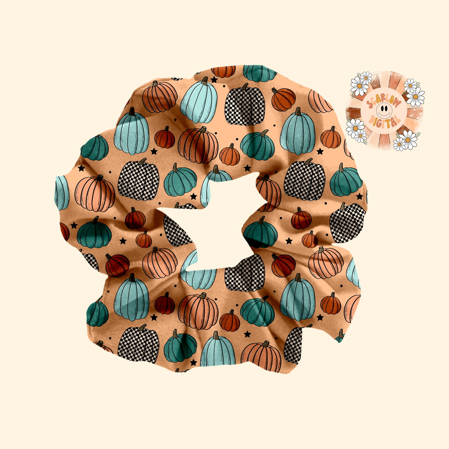 Checker Pumpkins Seamless Pattern-Fall Sublimation Digital Design Download-boy surface patterns, trendy seamless, checkered seamless pattern