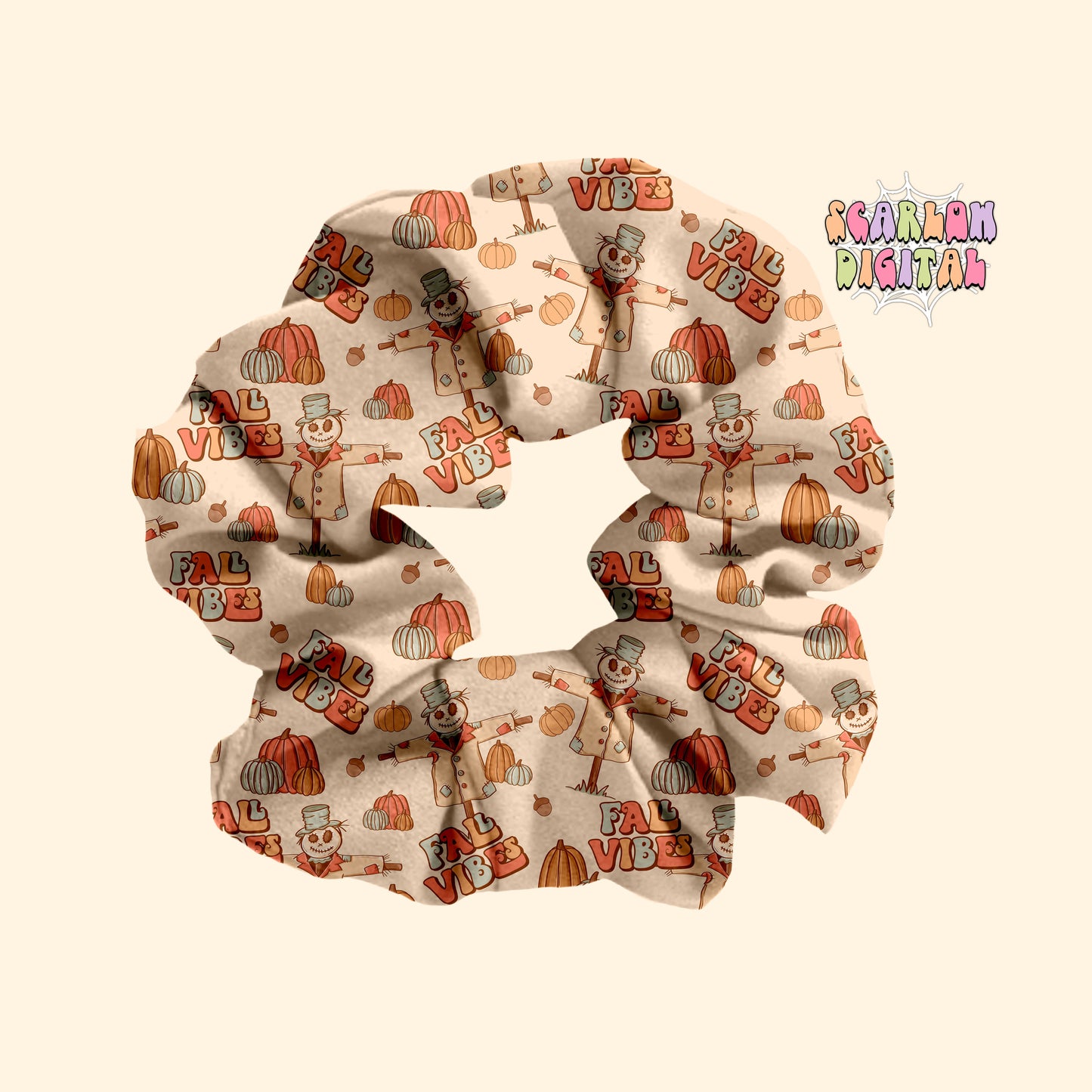 Fall Vibes Seamless Pattern-Autumn Sublimation Digital Design Download-fall surface pattern, pumpkins seamless file, scarecrow seamless file