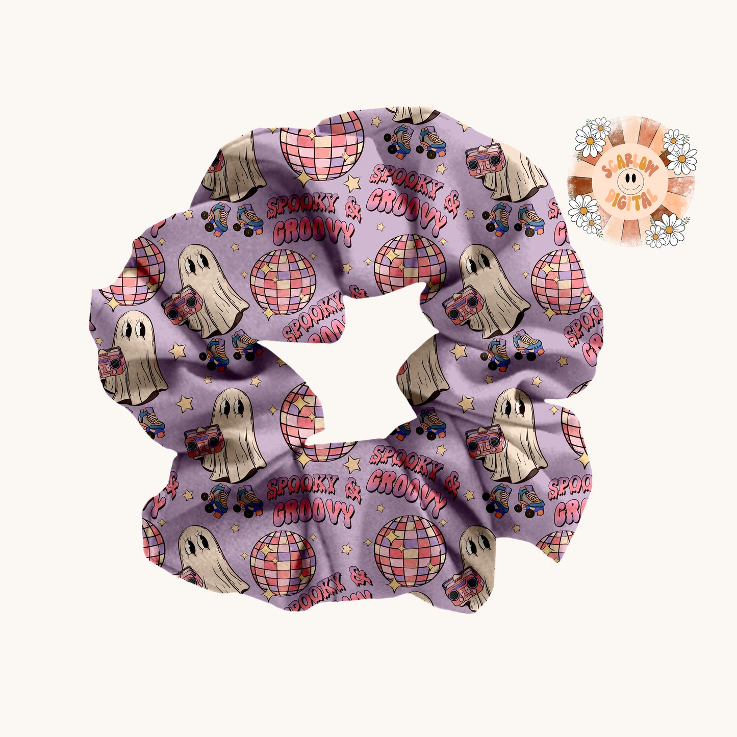 Spooky and Groovy Seamless Pattern-Halloween Sublimation Digital Design Download-ghost seamless file, vintage halloween seamless pattern