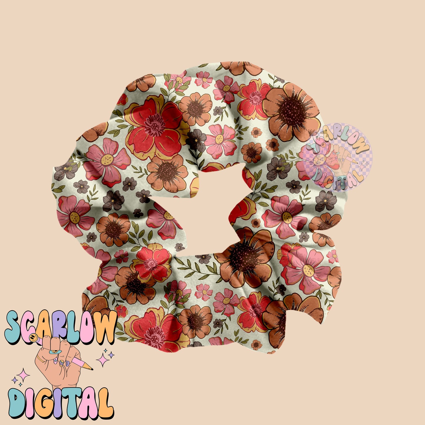 Floral Seamless Pattern Digital Design Download-flowers seamless pattern, little girl seamless file, boho seamless pattern, spring seamless