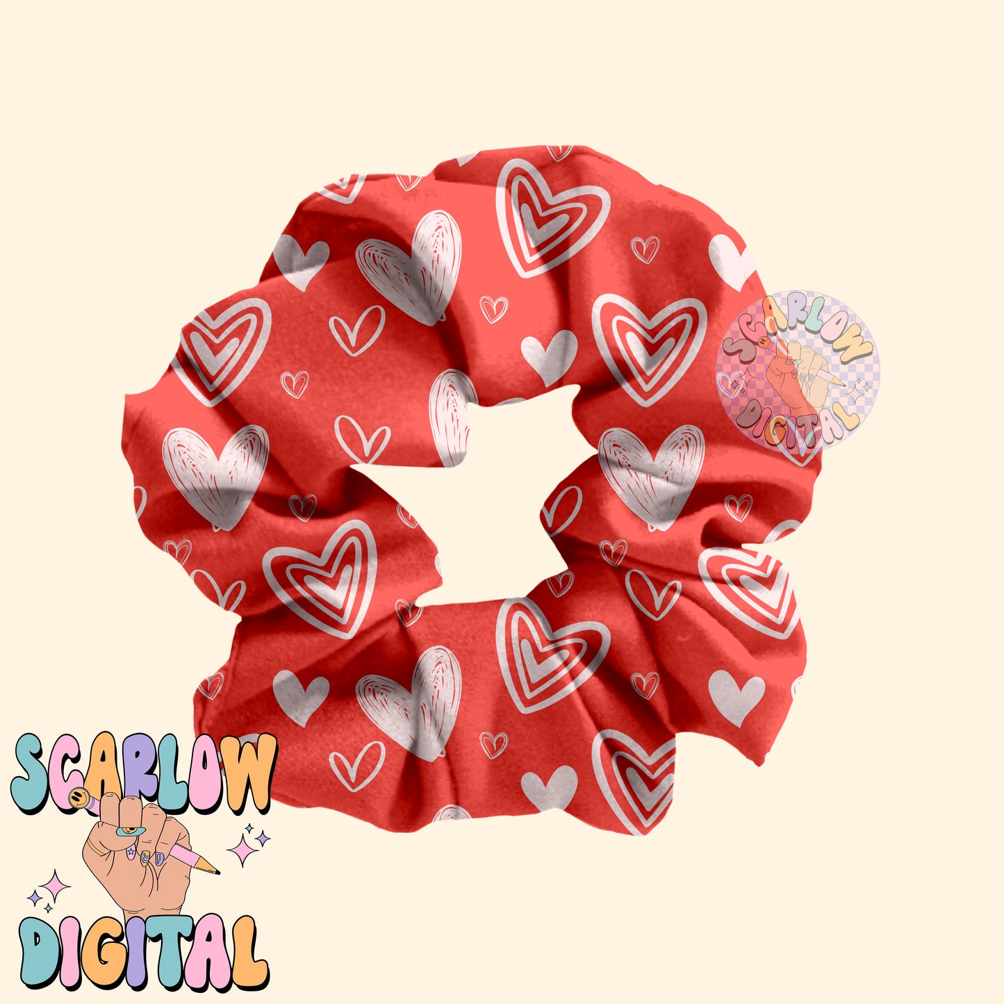 Hearts Seamless Pattern-Valentine's Day Sublimation Digital Design Download-simple valentine's day design, doodle hearts seamless file
