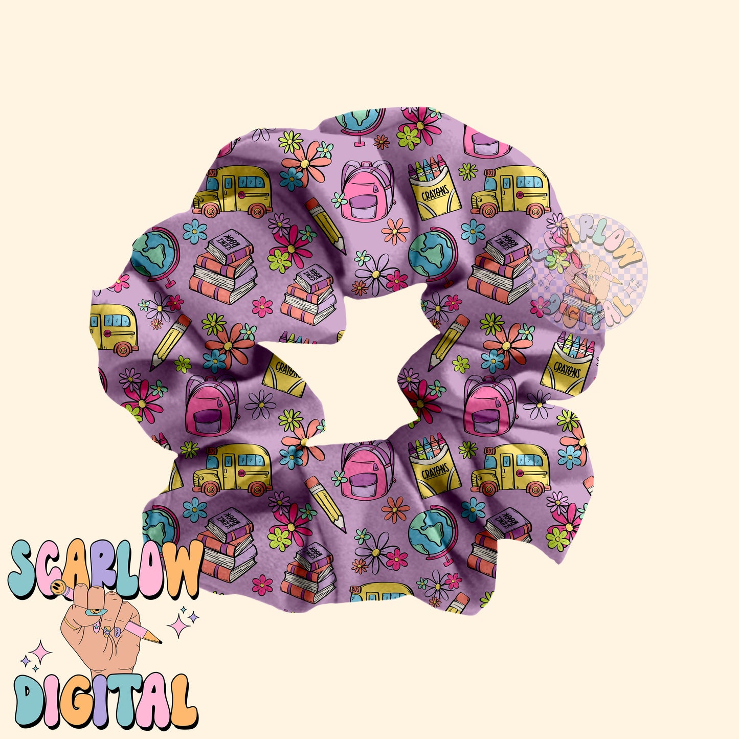 Girl Back to School Seamless Pattern Digital Design