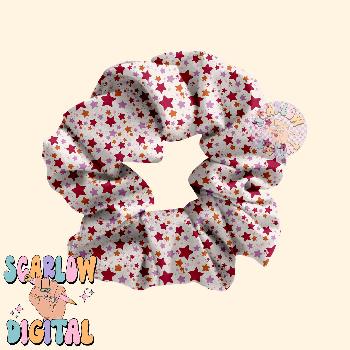 Colorful Stars Seamless Pattern-Retro Sublimation Digital Design Download-preppy seamless pattern, girl seamless pattern, celestial seamless