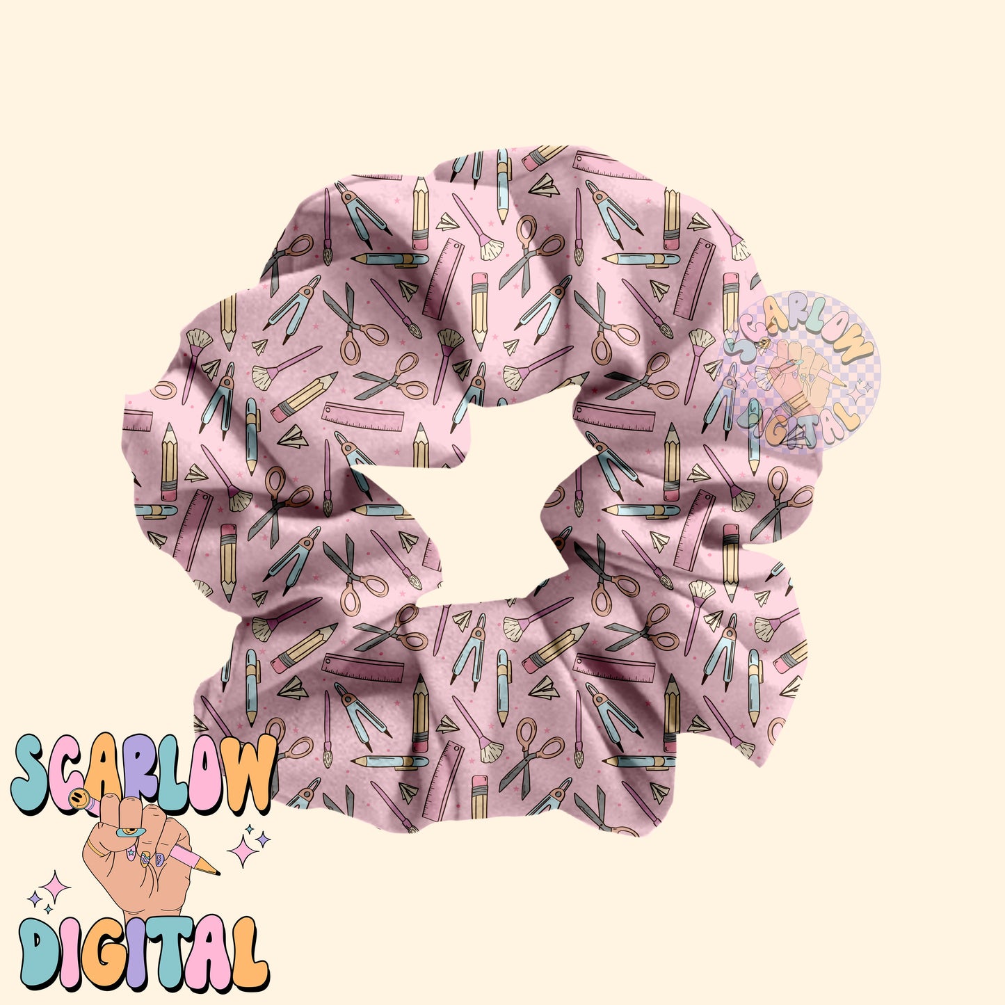 School Doodles Seamless Pattern Digital Design