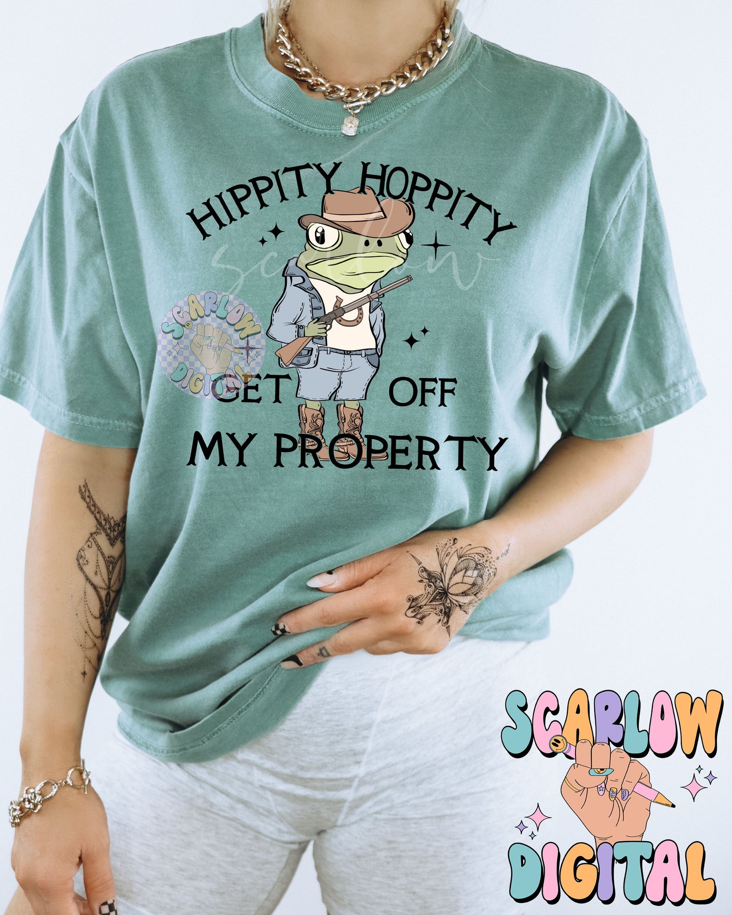 Hippity Hoppity Get Off My Property PNG Digital Design Download, cowboy png, western png, frog png, funny png, adult png, trendy png design
