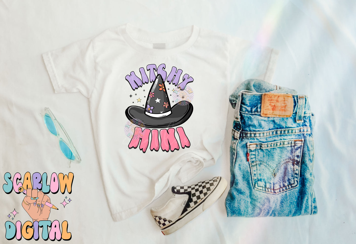 Witchy Mini PNG Digital Design Download, Halloween png, kids halloween designs, witch hat png, preppy halloween png, mama mini png designs