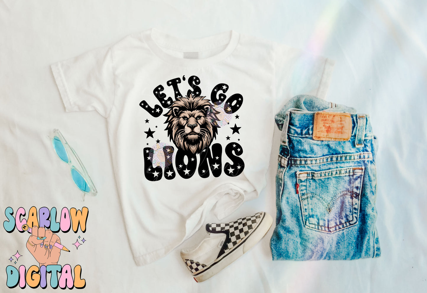 Lions PNG Digital Design Download, sports mascot png, football png, baseball png, retro png, trendy png, sports shirt design, school png