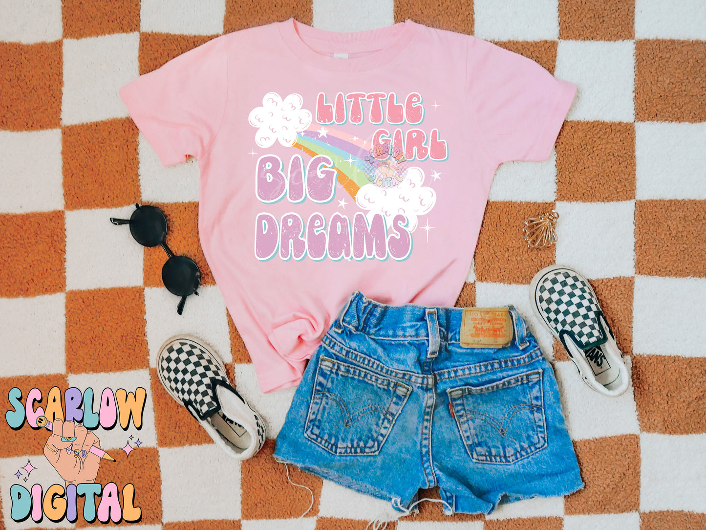 Little Girl Big Dreams PNG Digital Design