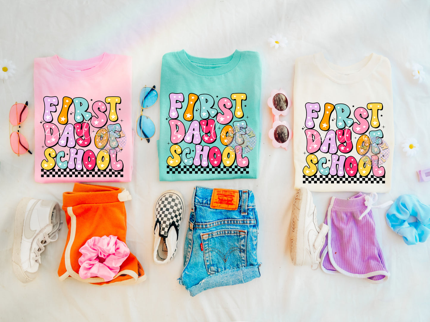 First Day of School PNG Digital Design Download, back to school png, school designs, retro back to school png, colorful kids tshirt designs