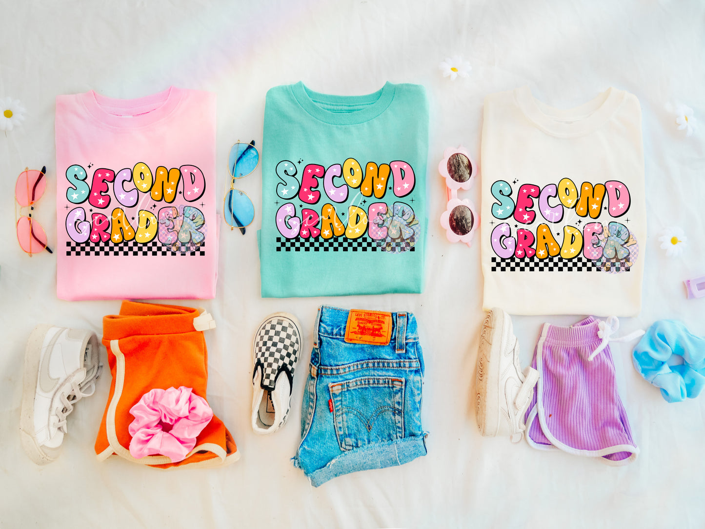 Second Grader PNG Digital Design Download, back to school png, school designs, retro back to school png, colorful kids tshirt designs