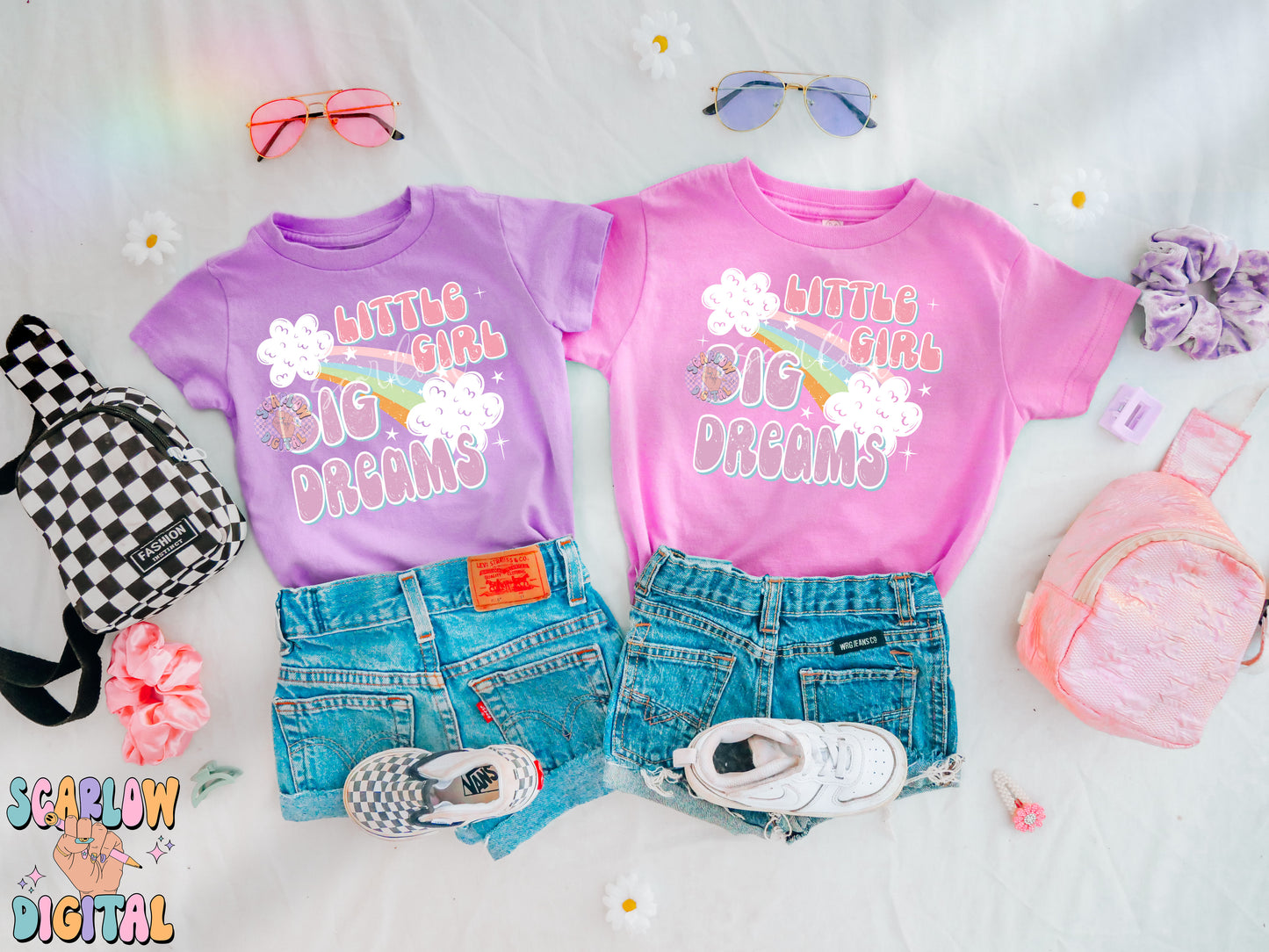 Little Girl Big Dreams PNG Digital Design