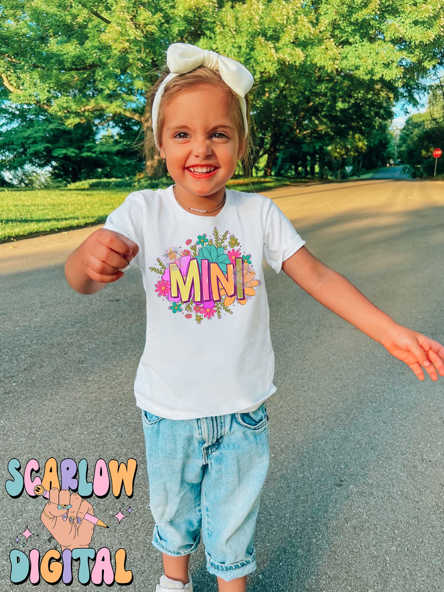 Floral Mini PNG-Flowers Sublimation Digital Design Download-png for kids, mama mini png, girl png, flower mini png, summer girl png