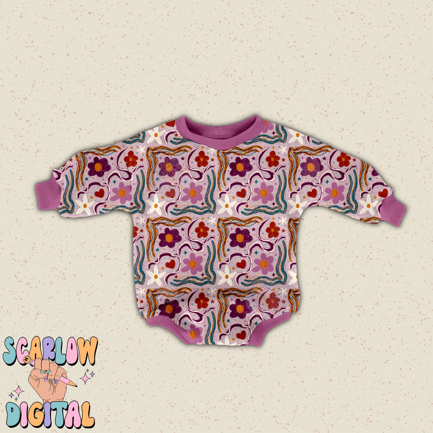 Abstract Florals Seamless Pattern Digital Design