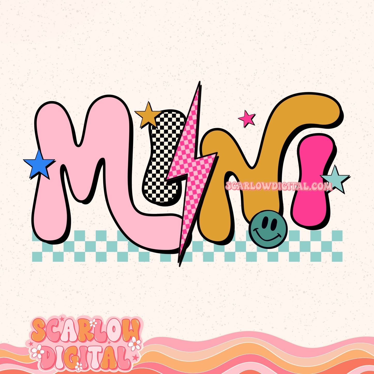 Retro Mini PNG Digital Design