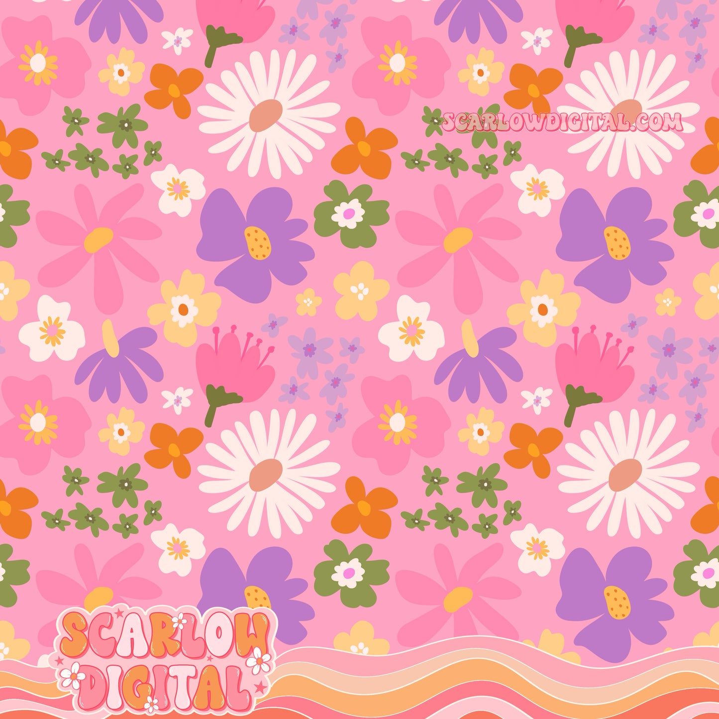 Flowers Seamless Pattern Digital Design