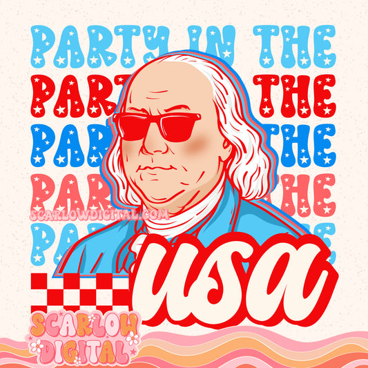 USA Party PNG Digital Design