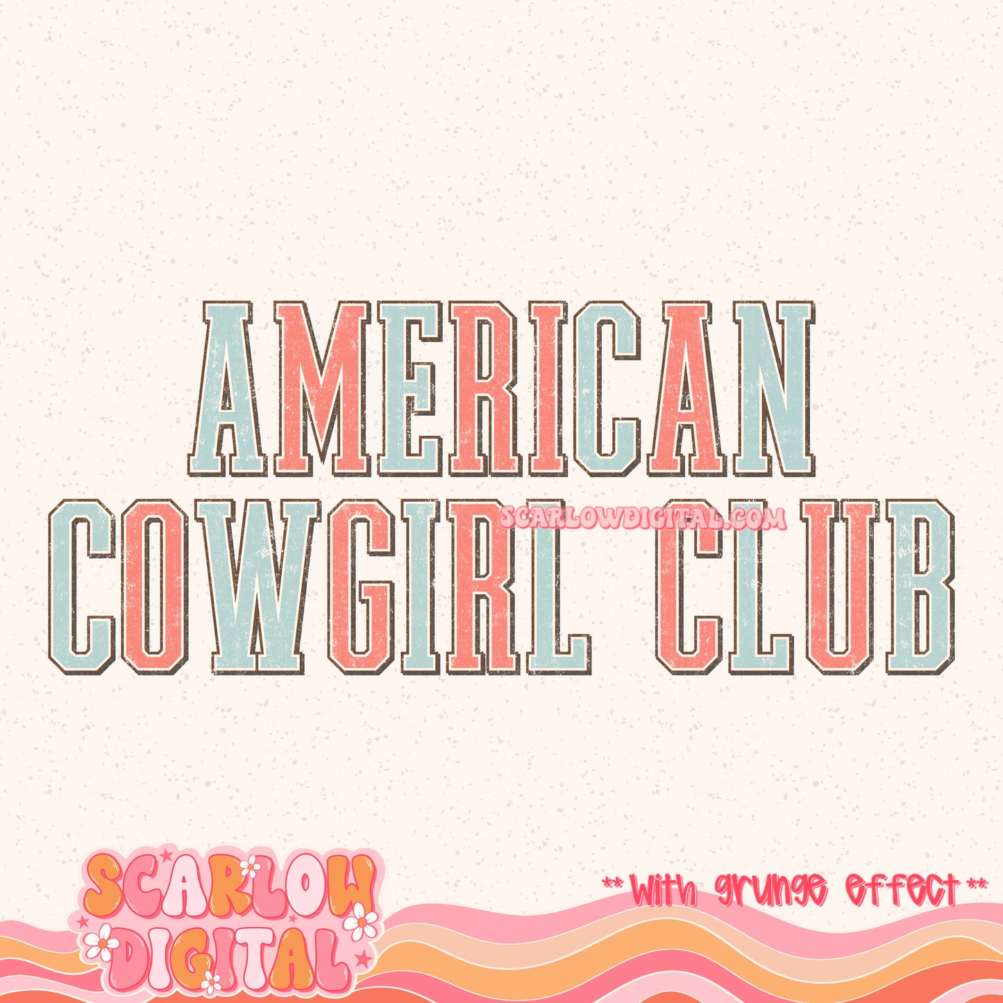 American Cowgirl Club PNG Digital Design