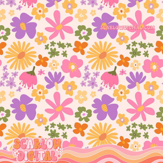 Flowers Seamless Pattern Digital Design