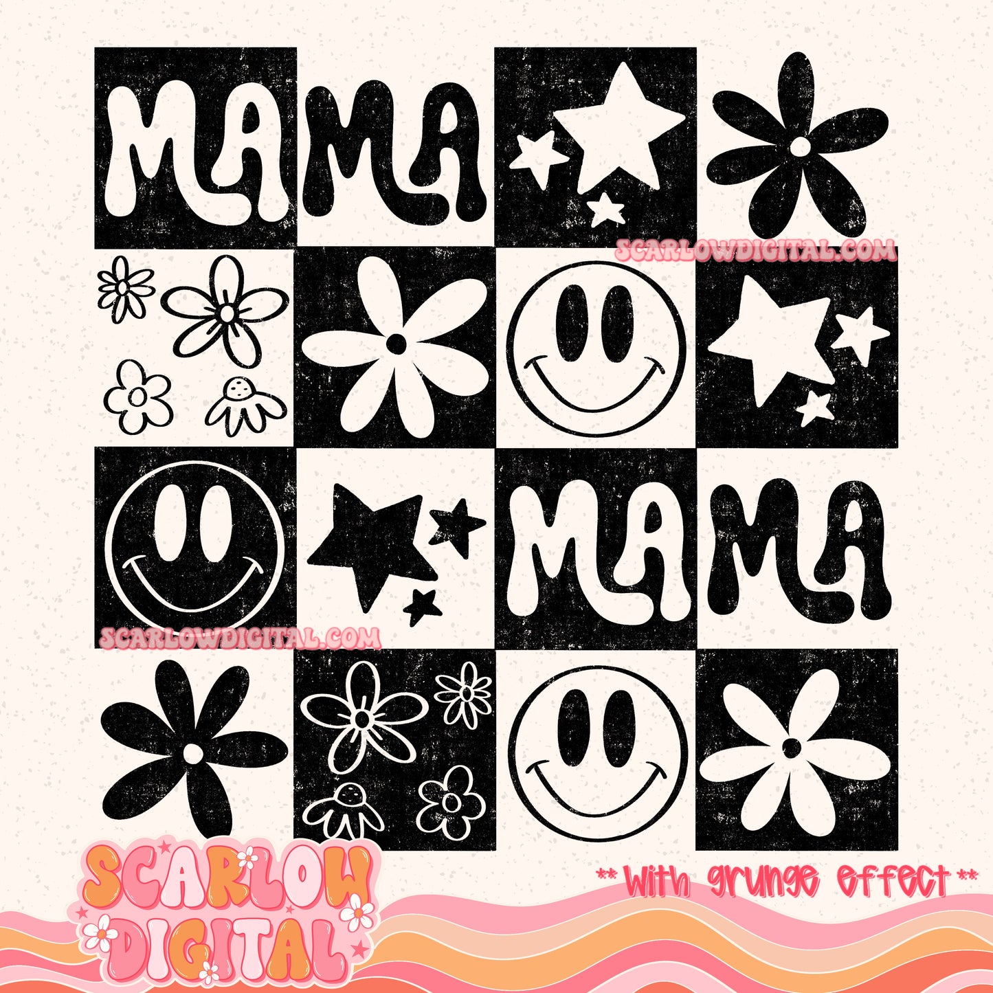 Checkered Mama PNG Digital Design