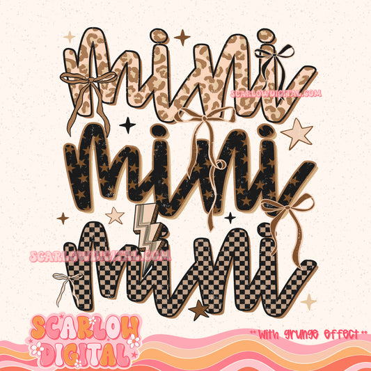 Leopard and Checkered Mini PNG Digital Design