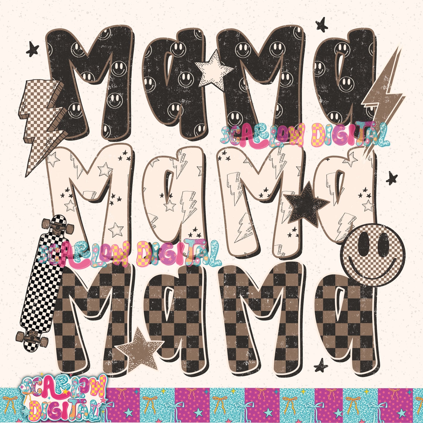 Grunge Mama PNG Digital Design