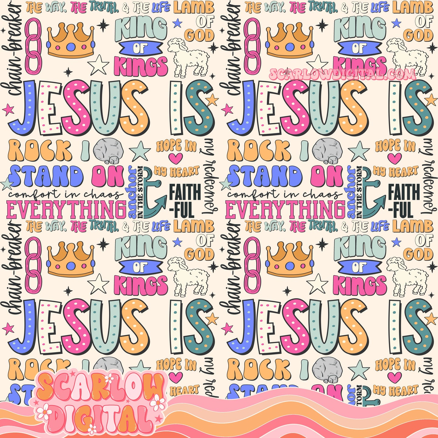 Jesus Is Seamless Pattern Digital Design