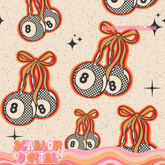 8 Balls Seamless Pattern Digital Design