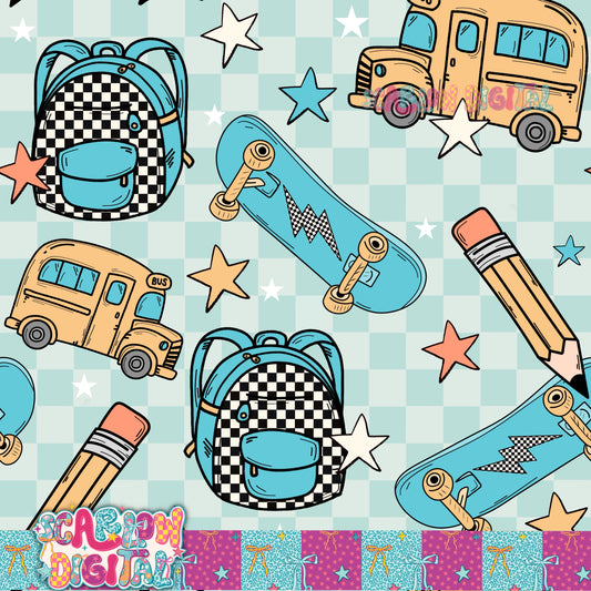 Back to School Seamless Pattern Digital Design