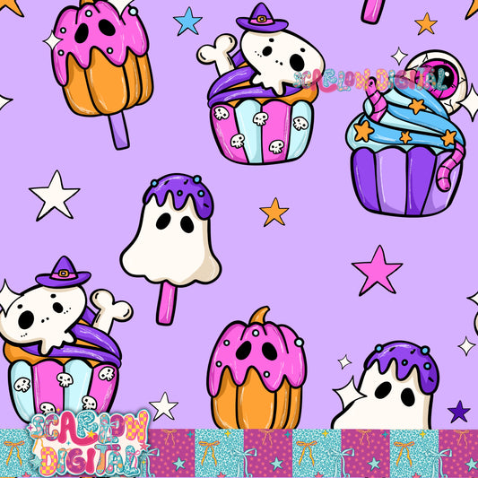 Spooky Sweets Seamless Pattern Digital Design