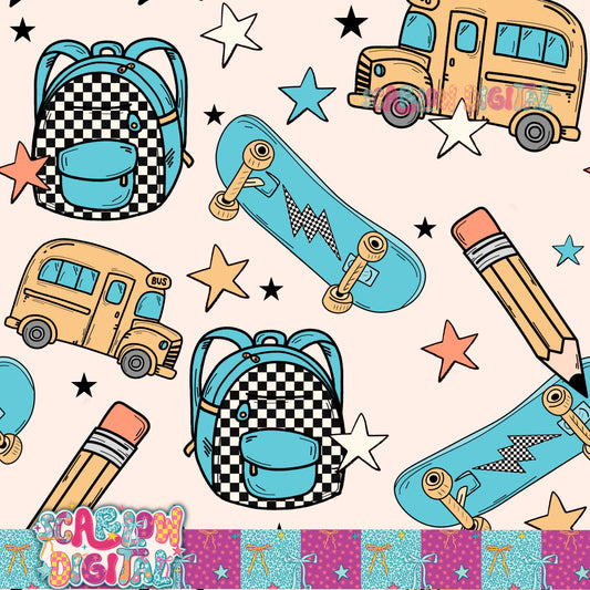 Back to School Seamless Pattern Digital Design