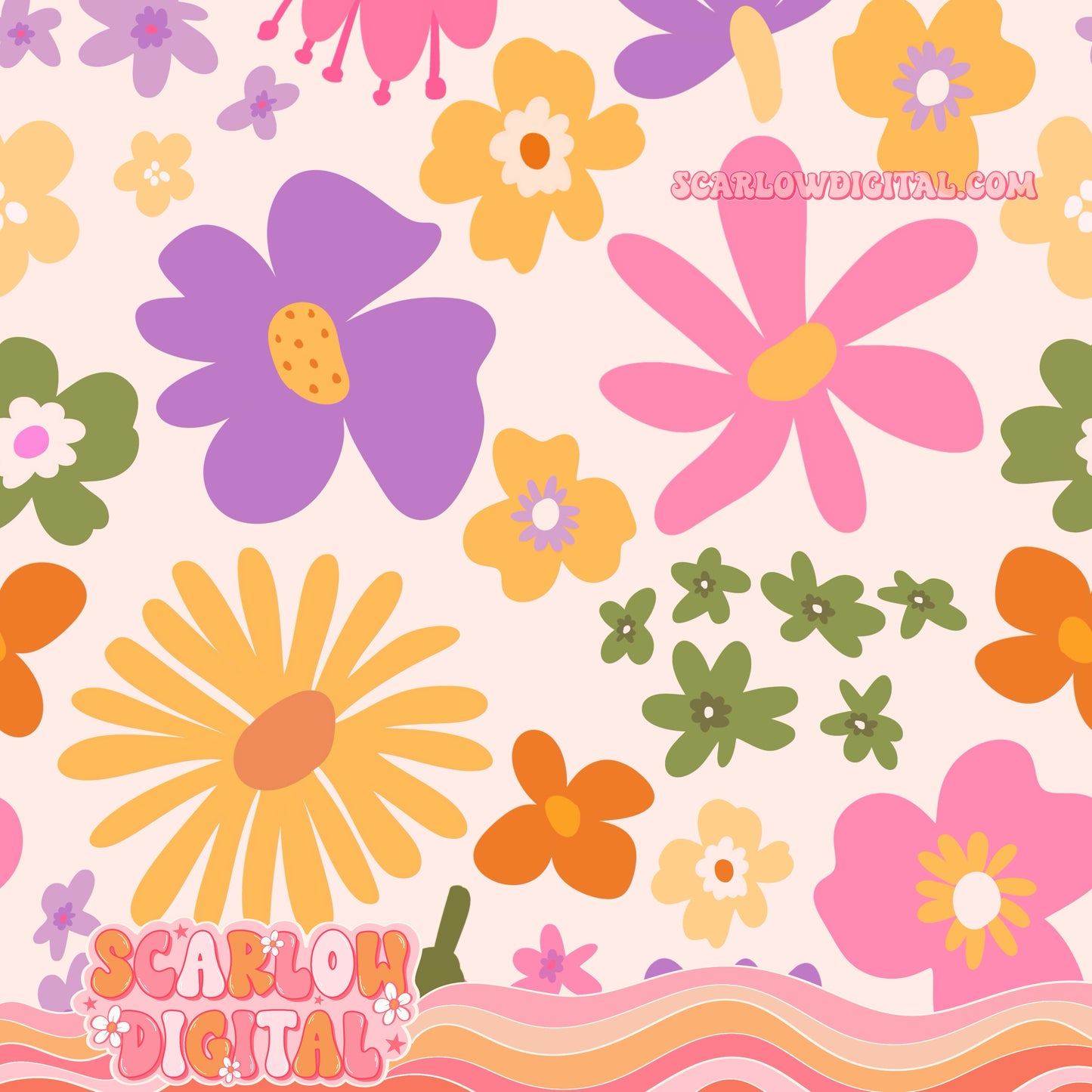 Flowers Seamless Pattern Digital Design
