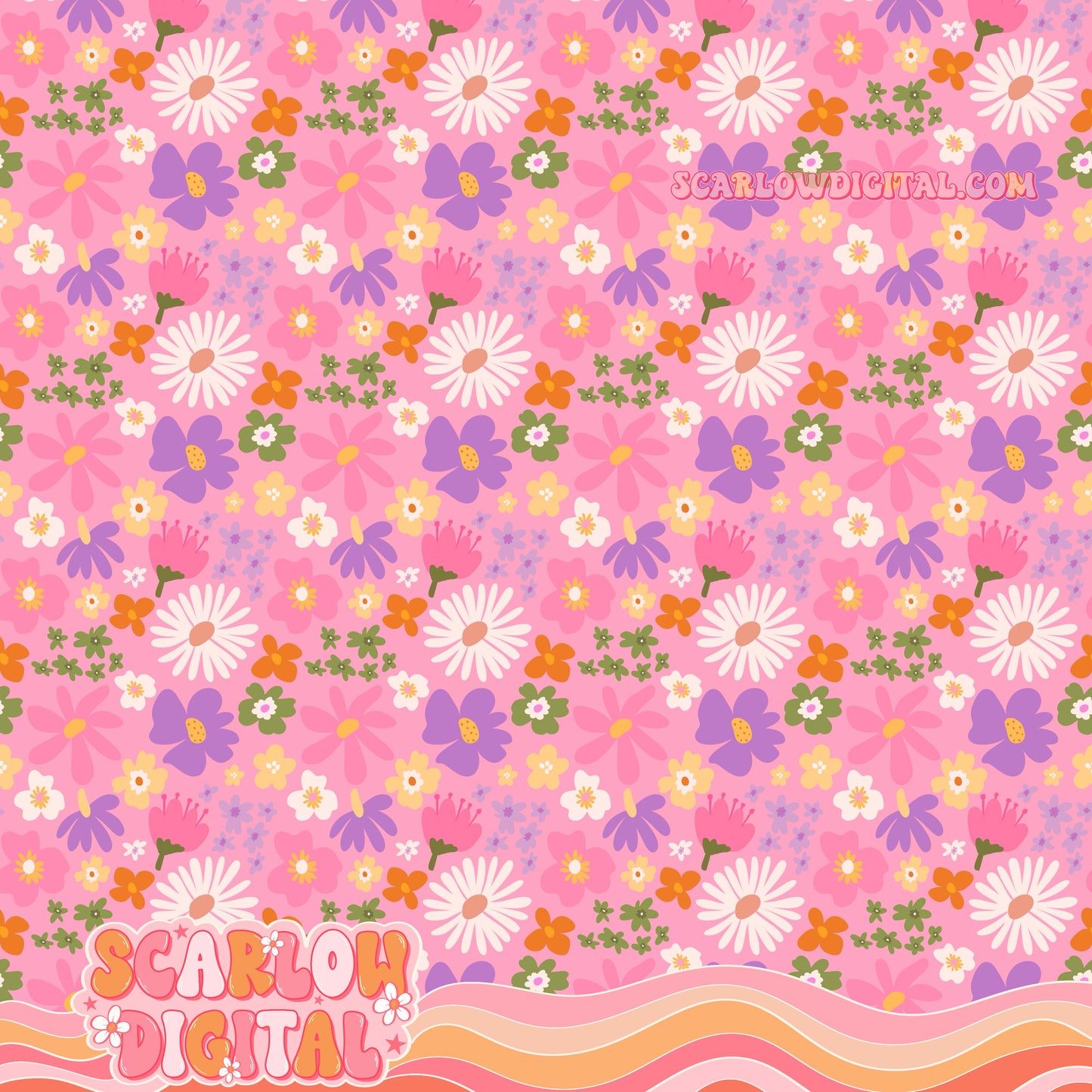 Flowers Seamless Pattern Digital Design
