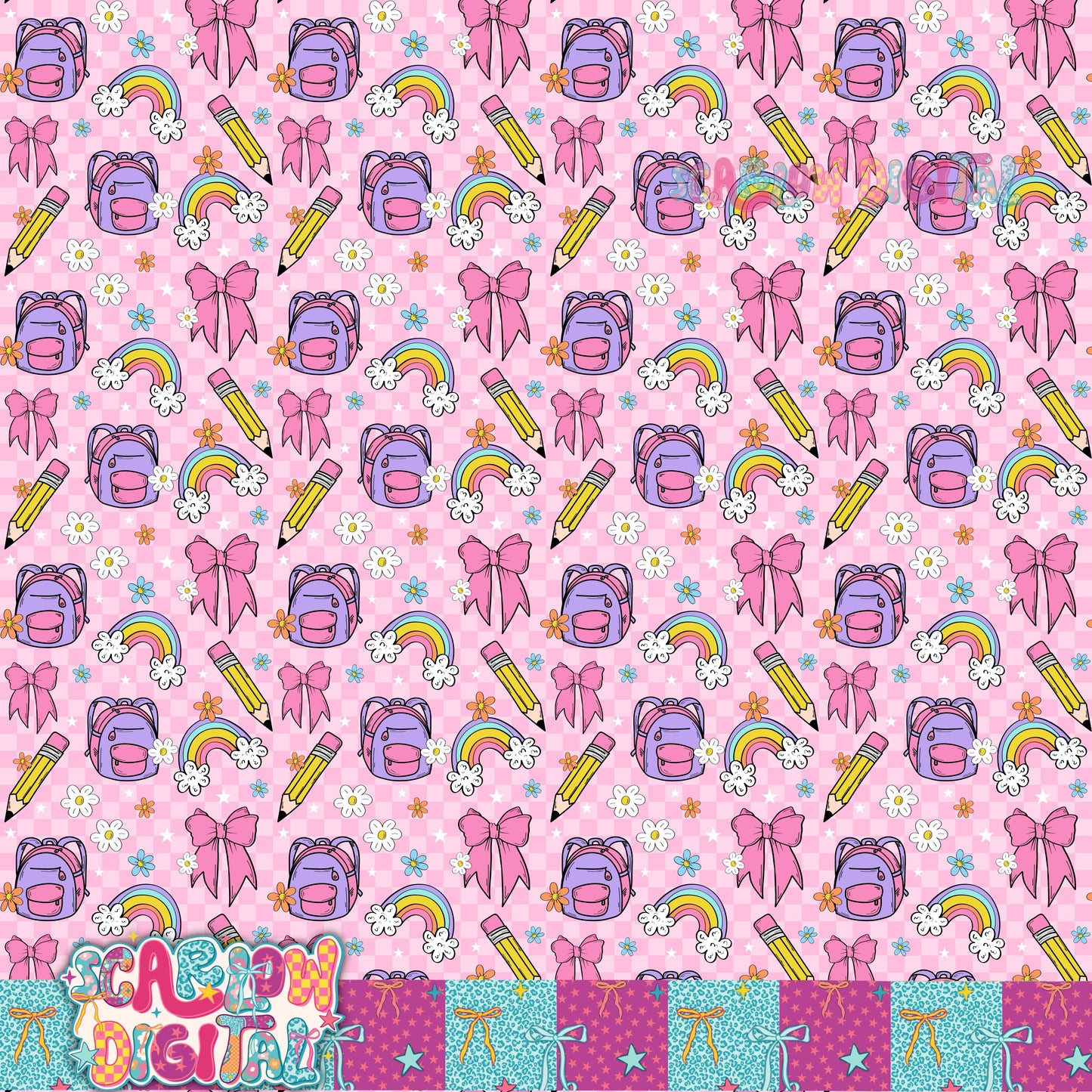 Back to School Seamless Pattern Digital Design