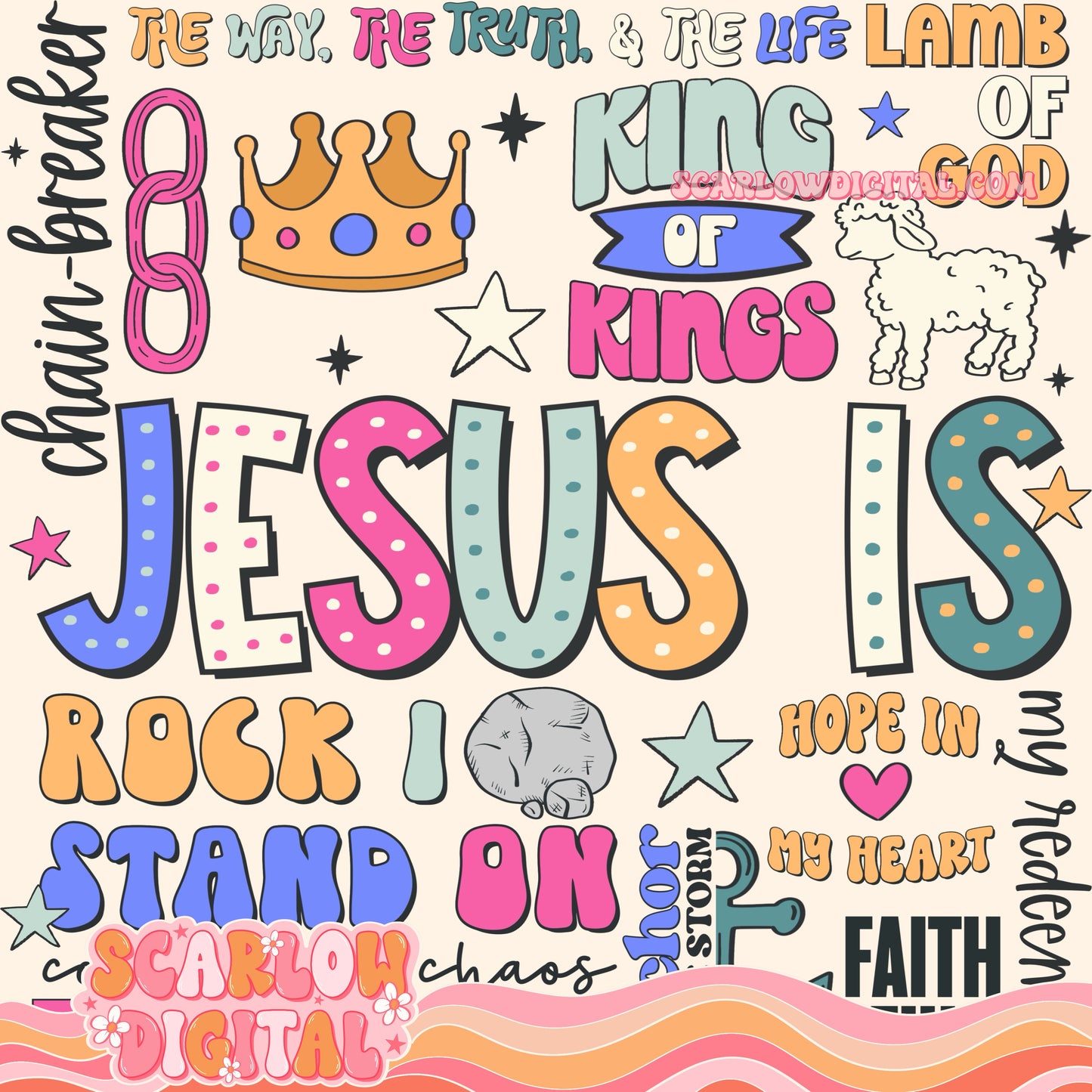 Jesus Is Seamless Pattern Digital Design