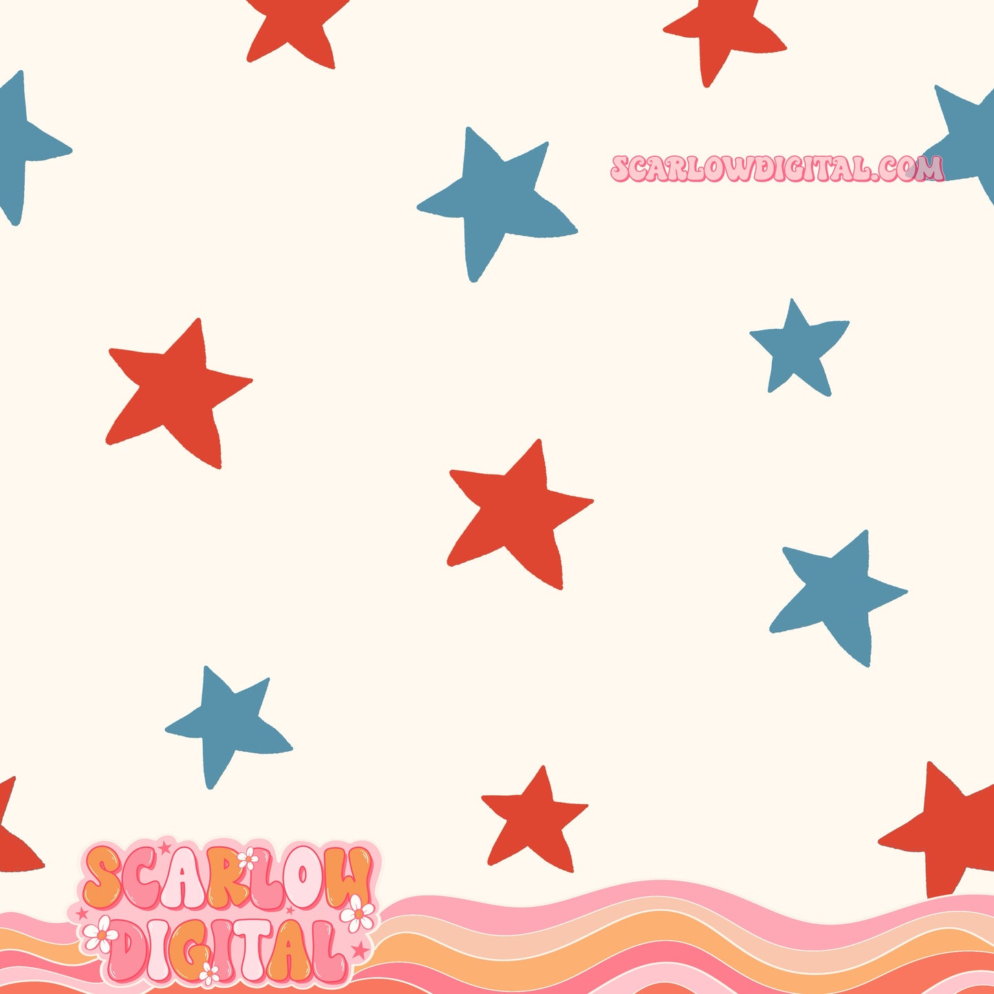 Fourth of July Seamless Pattern Bundle Digital Designs