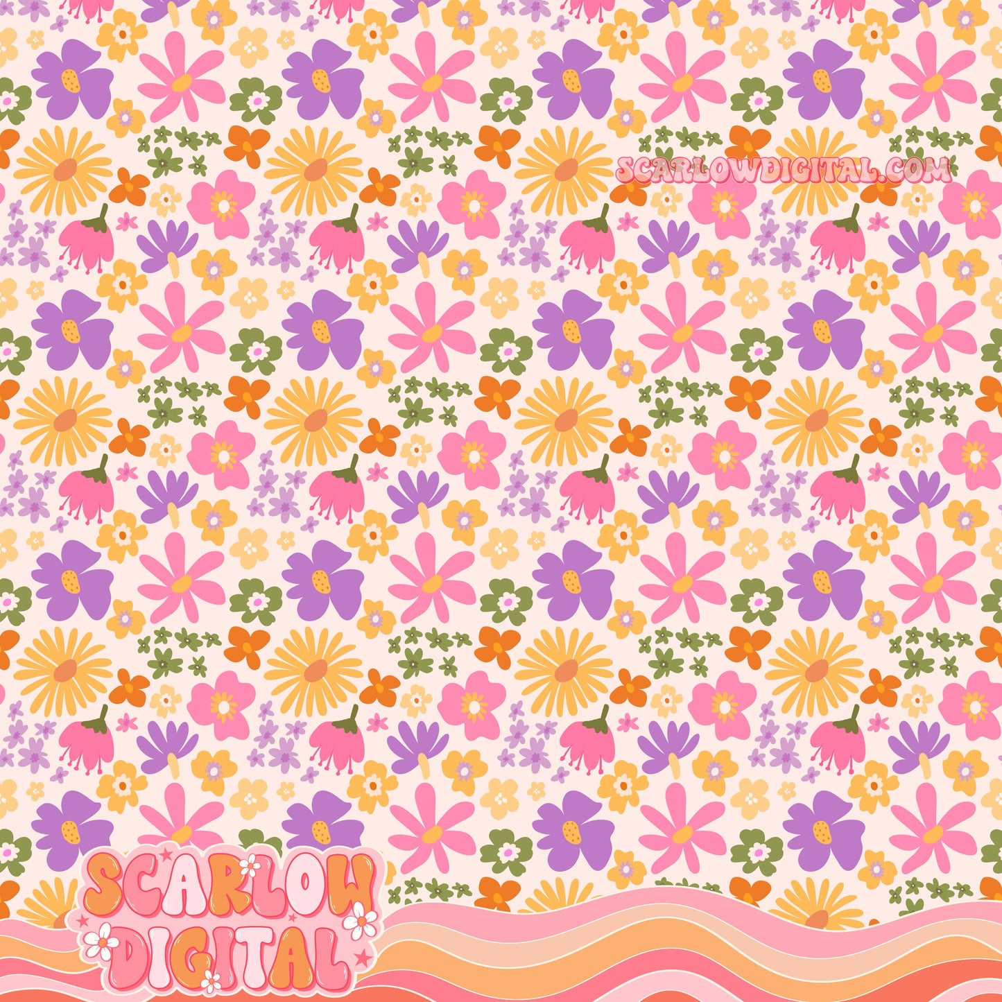 Flowers Seamless Pattern Digital Design