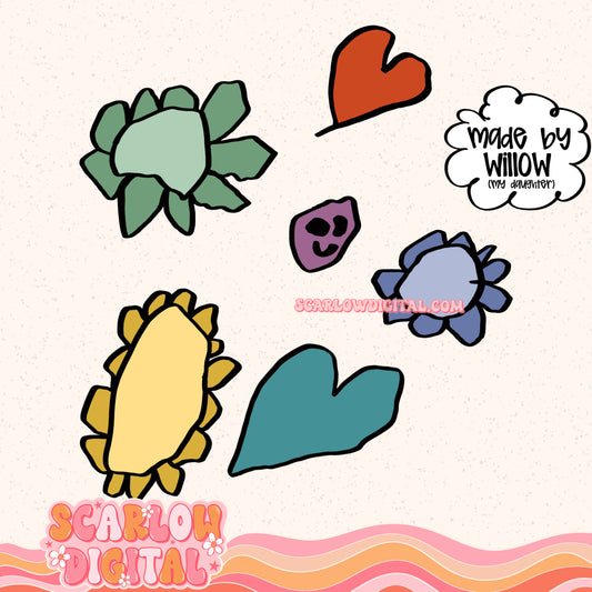 Willow's Doodles: Made By My Daughter - PNG Digital Design