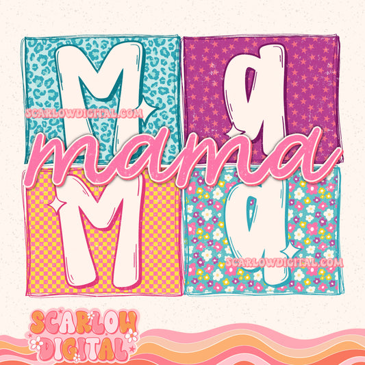 Retro Mama PNG Digital Design