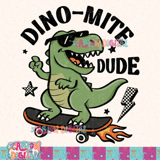 Dino-mite Dude PNG Digital Design