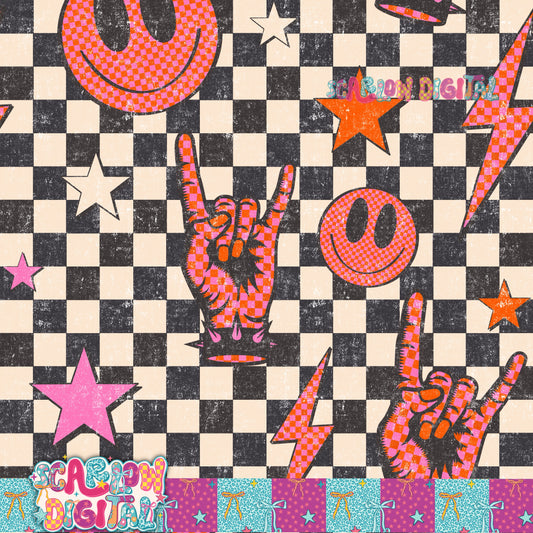 Grunge and Rocker Seamless Digital Design