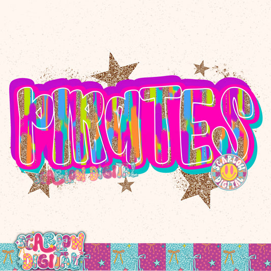 Pirates Rainbow PNG Digital Design