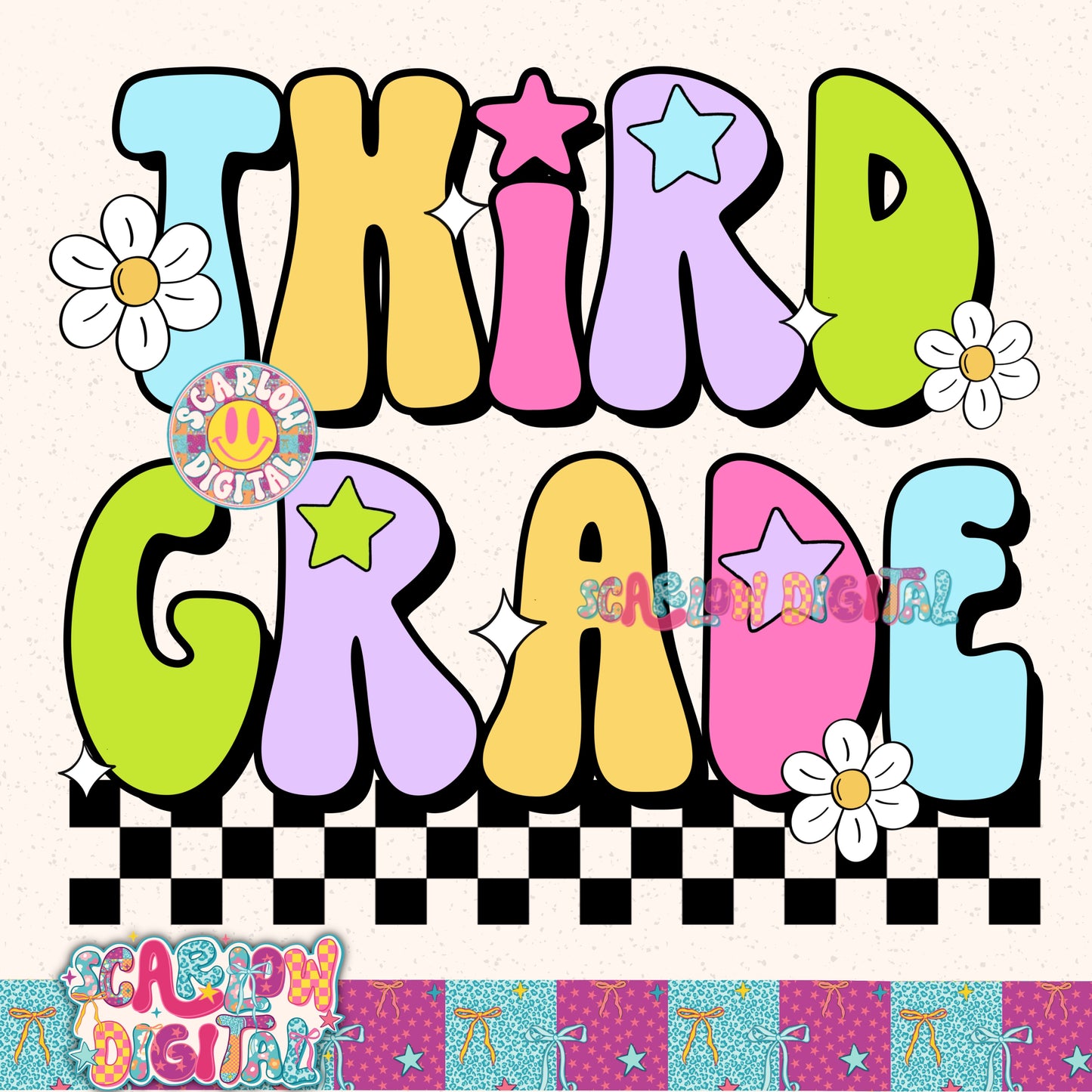 Third Grade Back to School PNG Digital Design