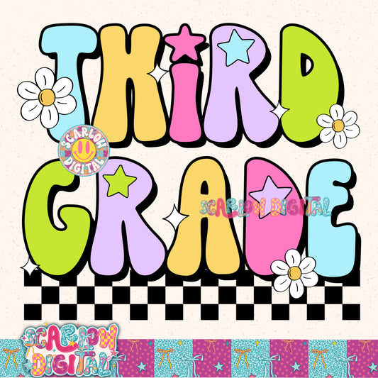 Third Grade Back to School PNG Digital Design