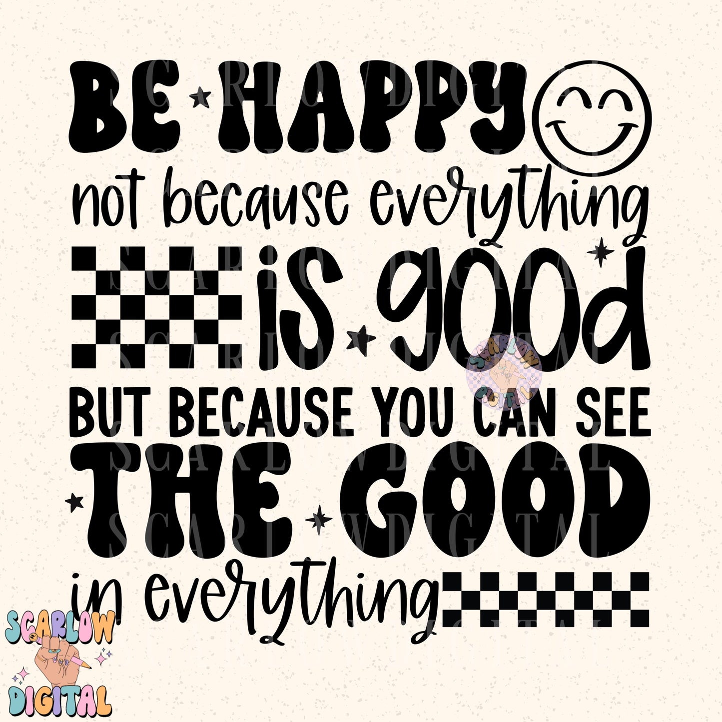 Be Happy PNG Digital Design