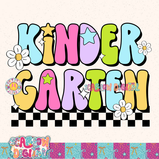 Kindergarten Back to School PNG Digital Design