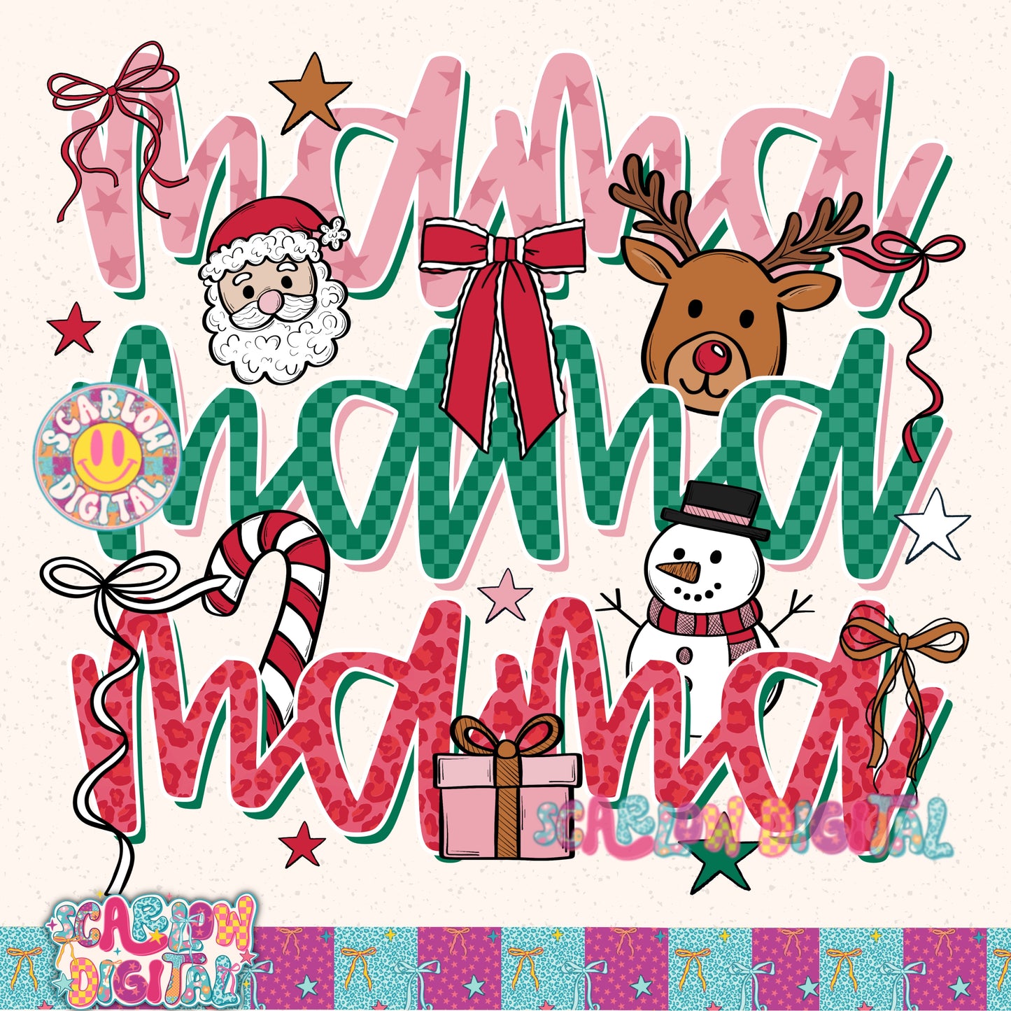 Christmas Mama PNG Digital Design